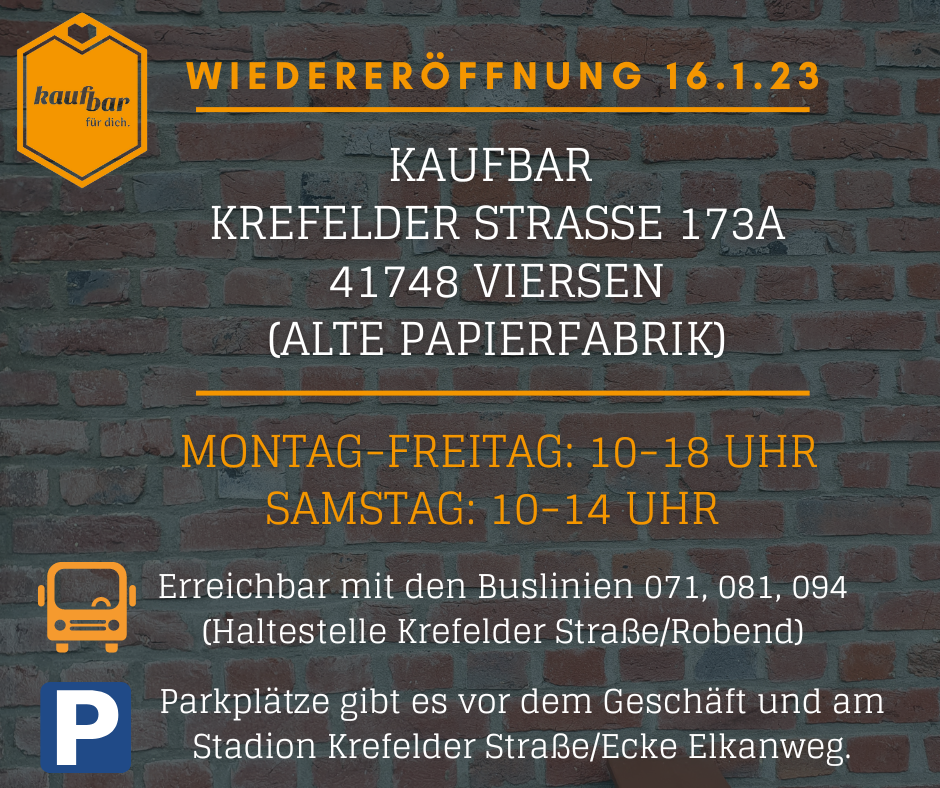 Wiedereröffnung kaufbar Viersen Krefelder Straße am 16.1.23