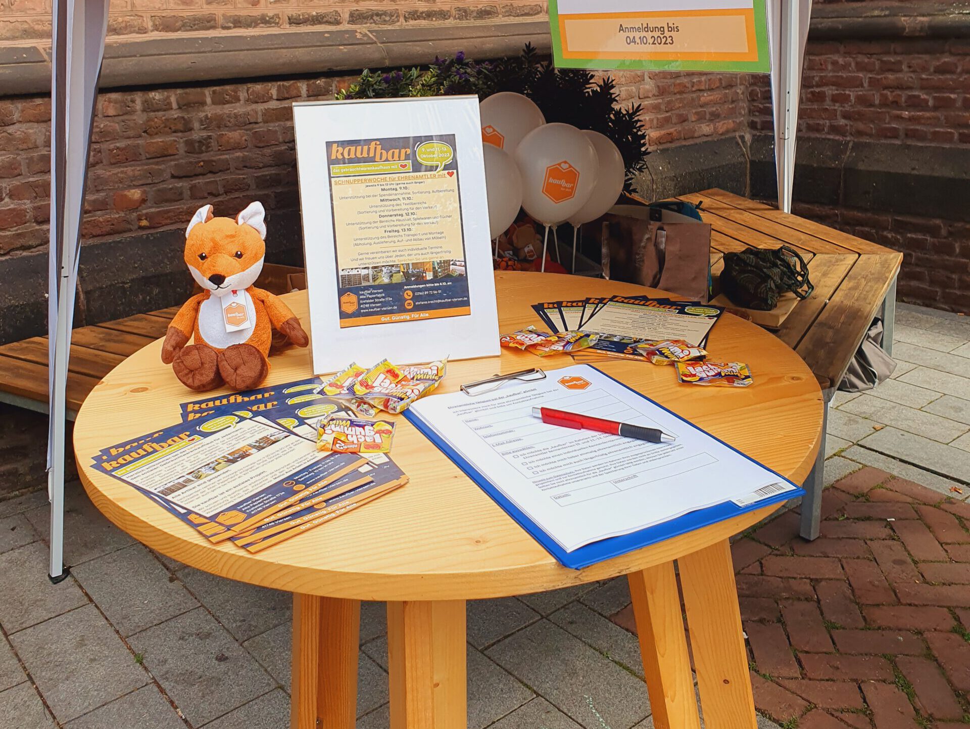Stand der kaufbar auf dem Sozialen Markt 2023